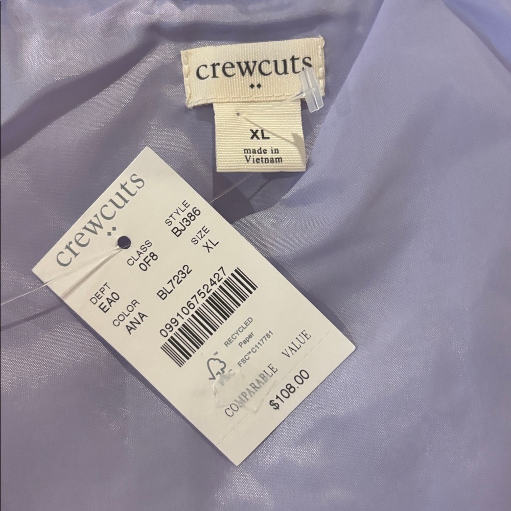 NWT J. Crew Crewcuts Navy Girls' Quilted Barn Jacket XL - Picture 8 of 9